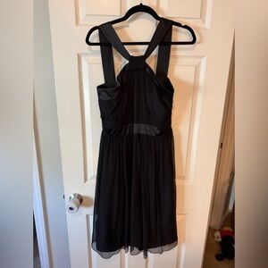 Nordstrom Maggy London Women's Black Silk Halter Neck Dress Size 10 LBD